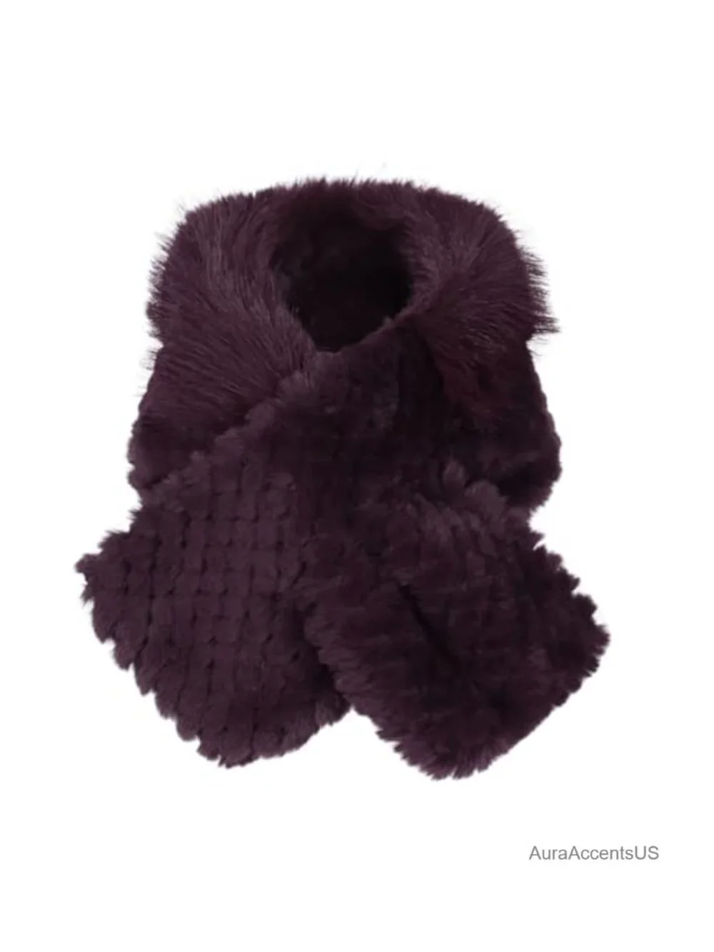Faux Rabbit Fur Trimmed Cloche Hat with Scarf Set Furry Warm Winter Accessory